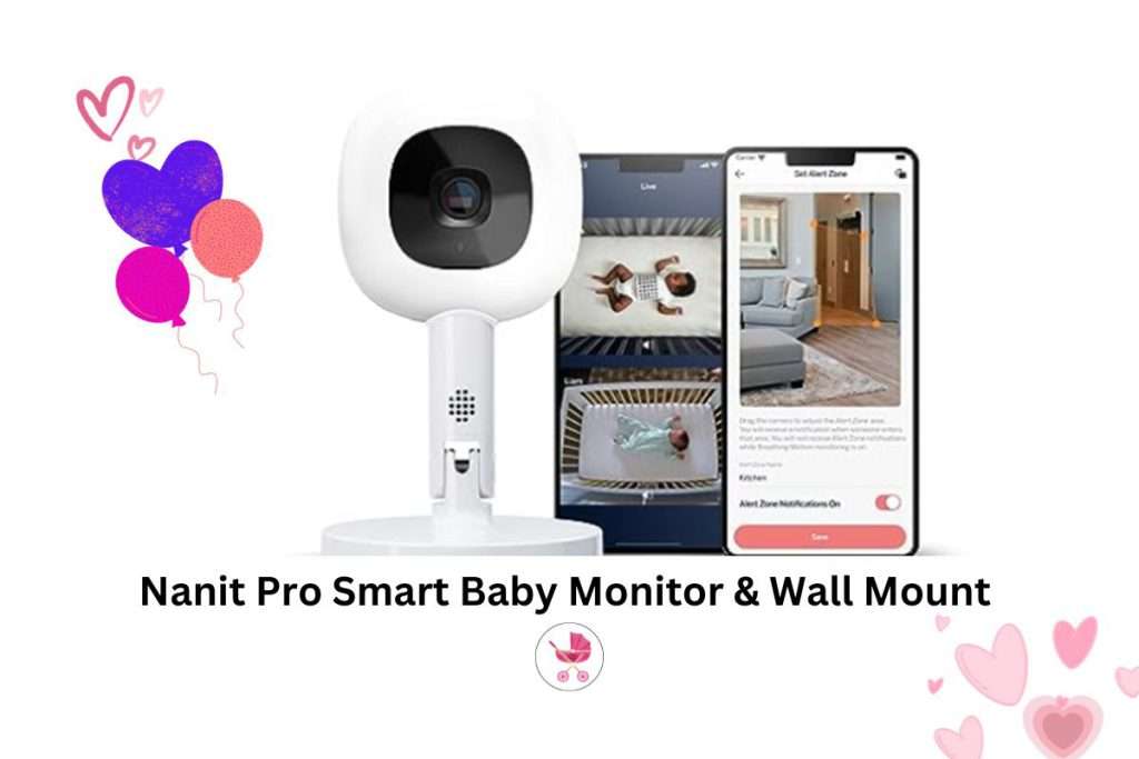 Nanit Pro Smart Baby Monitor & Flex Stand - 1080p Secure Wi-Fi Video Cam-era, Sensor-Free Sleep & Breathing Mo-tion Tracker, 2-Way Audio, Sound & Mo-tion Alerts, Night Vision, and Breathing Band - White